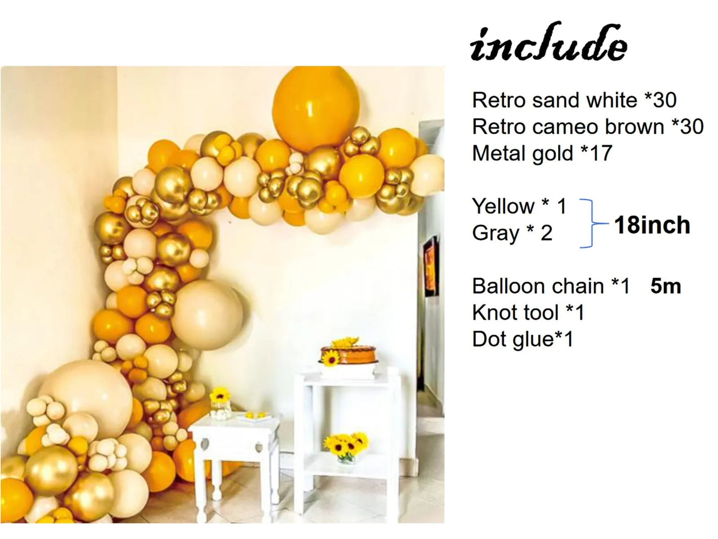 Golden Glow Balloon Arch Set F07M2-34 EMB0142-1