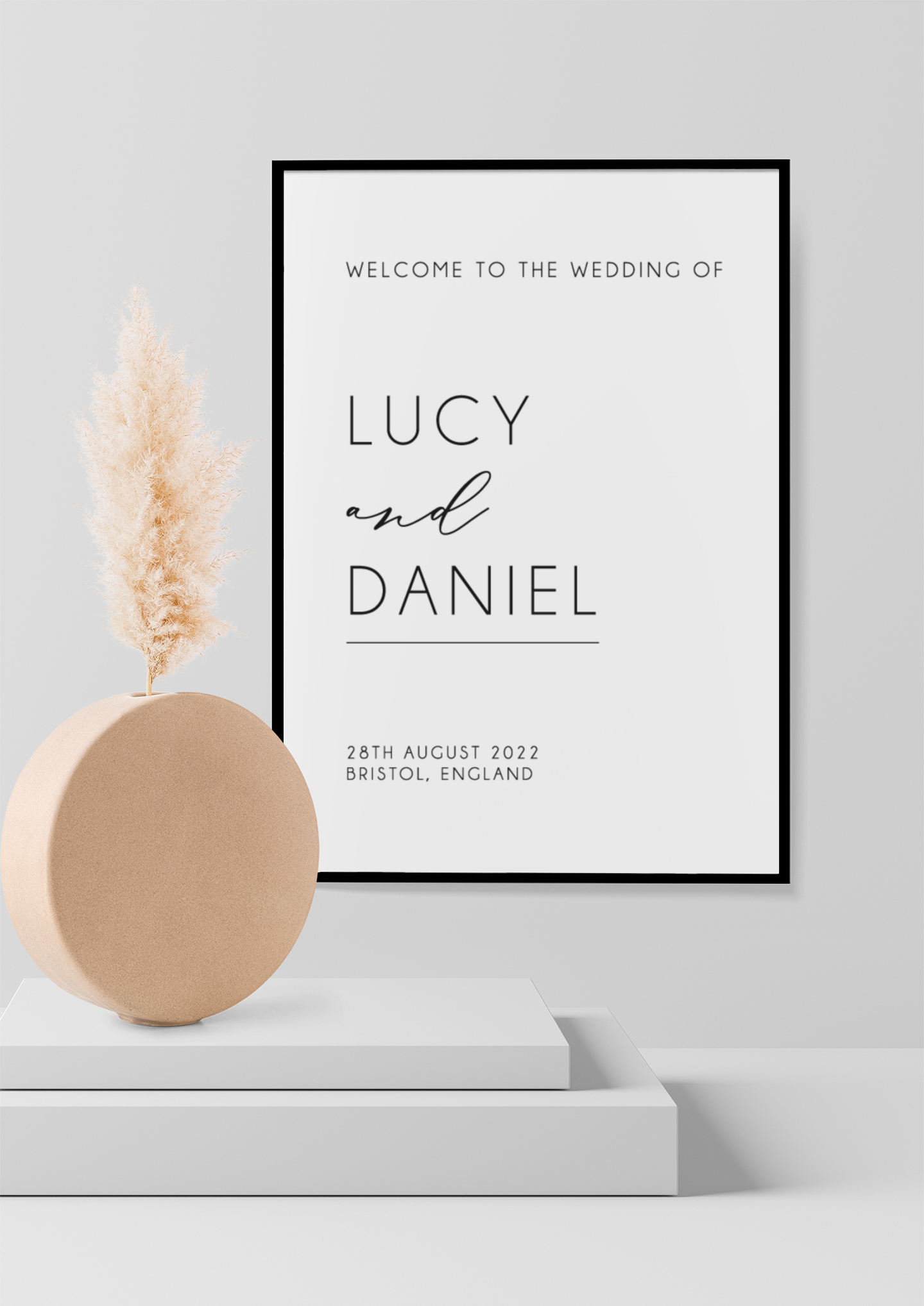Custom Personalised Welcome To The Wedding Of Name Date & Location Wedding Wall Decor Print-3