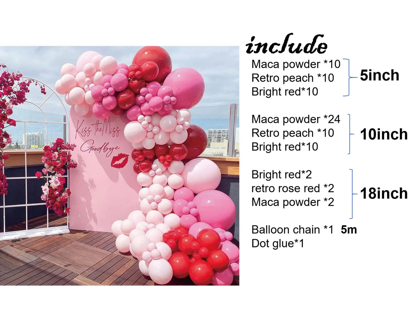 Love Blooms Balloon Arch Set F07M2-27 EMB0108-1