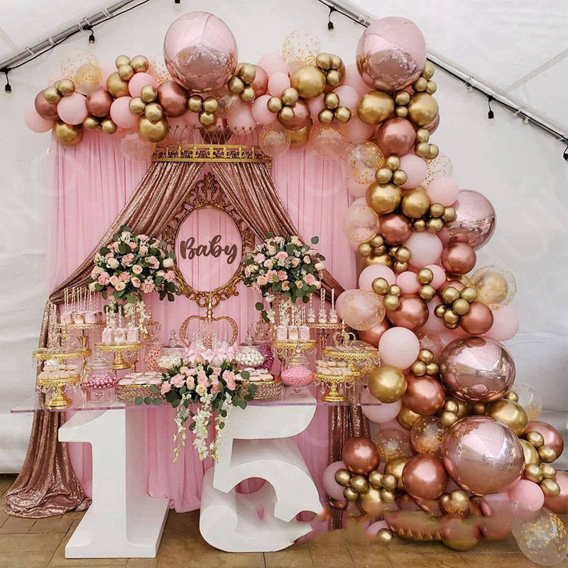 Party Decorations Metal Rose Gold Balloon Set