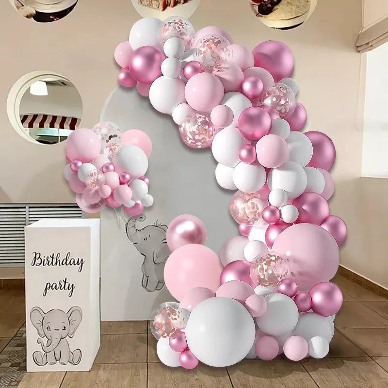 Mesmerizing Macaron Pink Balloon Garland Arch Kit - Style 1 (125 Pieces)-3