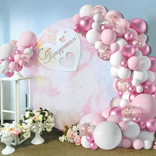Mesmerizing Macaron Pink Balloon Garland Arch Kit - Style 1 (125 Pieces)-1