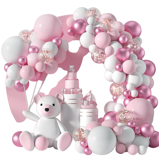 Mesmerizing Macaron Pink Balloon Garland Arch Kit - Style 1 (125 Pieces)-0
